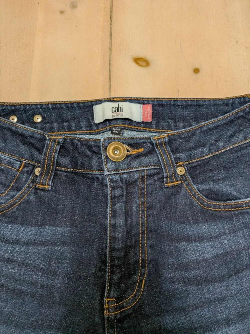 Cabi High Straight Jeans Womens Dark Wash Stretch Denim Size 8